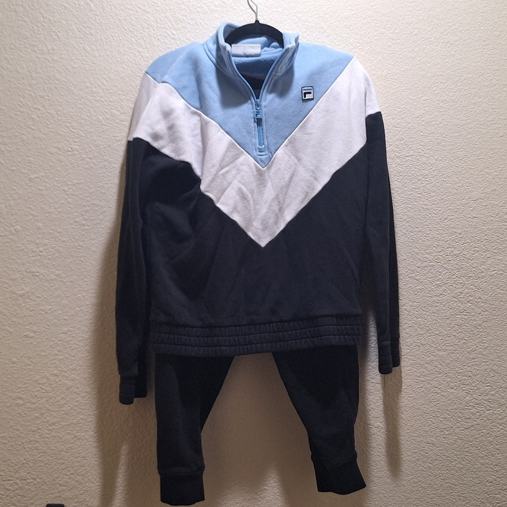 Fila Black And Blue Tracksuit
